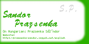 sandor prazsenka business card